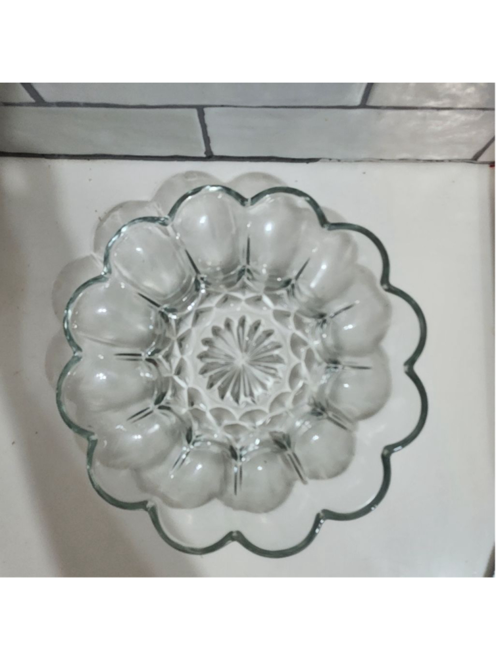 Anchor Hocking Clear Glass Deviled Egg Plate
